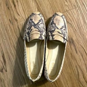 Cole Haan loafers in python print worn once in excellent condition